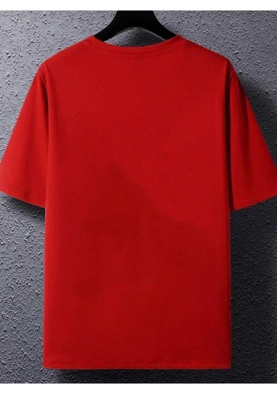 Kozia Outdoors Aya Tırmanan Astronot Baskılı Oversize Basic O Yaka Unisex T-shirt Kirmizi