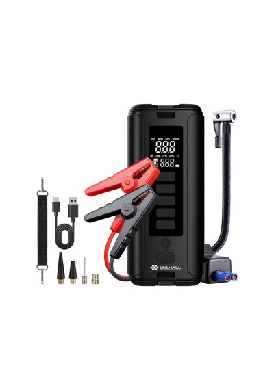 12000mah Led Işıklı Powerbank Özellikli Acil Durum Akü Takviye Kablolu 800a Araç Motor Lastik Şişirme Hava Kompresörü 100w