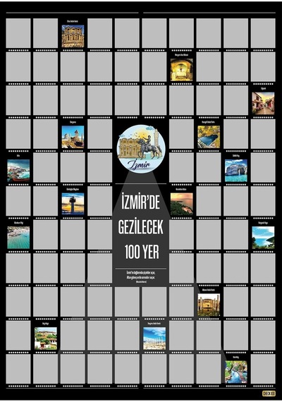 Check100 Best Of Izmir Kazı Kazan Posteri, Kazınabilir Izmir'de Gezilecek 100 Yer