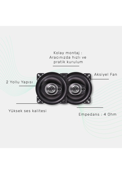 T-sound 4 Öhm 2 Yollu Terrter'li KoaksiyelAraç Hoparlörleri 10cm