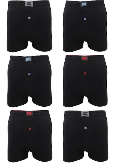 Tutku Penye Düz Boxer 117 6'Lı Paket | Siyah