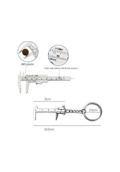 80mm Plastik Kumpas Ve Metal Mini Anahtarlık Kumpas Seti Kalınlık Ölçer Kompratör 2li Set 1