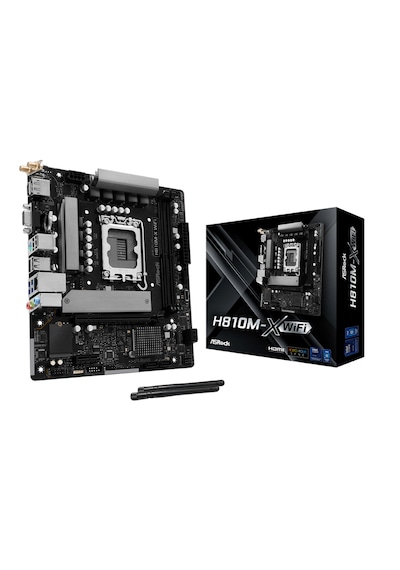 Asrock H810m-x Wıfı 6400mhz Ddr5 Soket 1851 M.2 Usb 3.2 Hdmı D-sub Matx Anakart