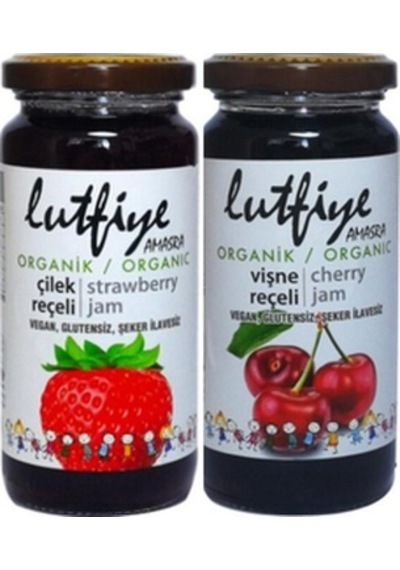 Organik Çilek Reçeli 280 Gr Ve Vişne Reçeli 280 Gr