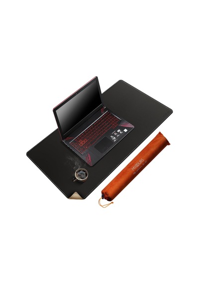 Mantar Ve Pu Deri Masa Paspası, 80 Cm X 50 Cm Büyük Oyun Mouse Pad Xxl, Çift Taraflı Kaymaz Taşınabilir Masa Pedi