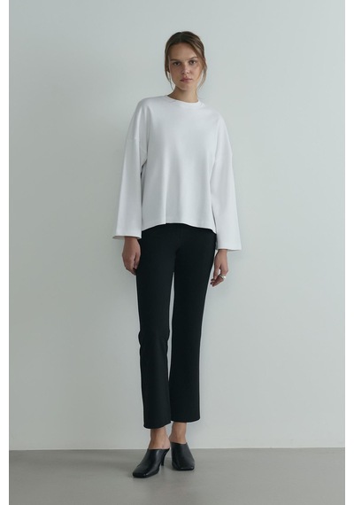 Suud Collection Ekru Katie Uzun Kollu Oversize Tişört