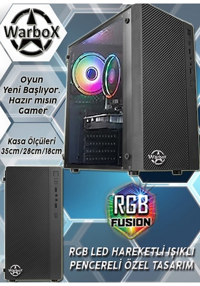 Warbox Bully X5650 16 GB 256 GB SSD 4 GB R7240 22" W10P Masaüstü Oyuncu Bilgisayarı