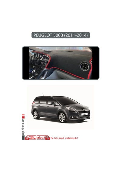 Peugeot 5008 2011-2014 Torpido Koruma Halısı Gri Kenar