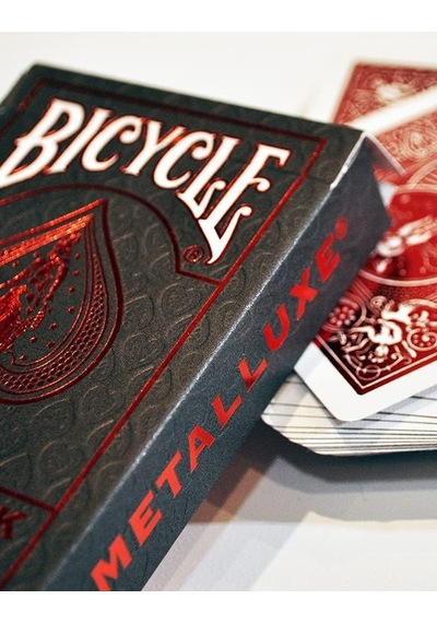Bicycle Metalluxe Foil Back Crimson Red Kırmızı Kart Premium İskambil Oyun Kağıdı Kartları Destesi