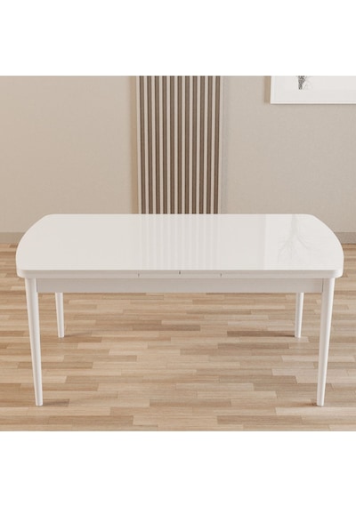 Merona Beyaz 80x132 Mdf Ahşap Ayaklı Açılır Mutfak Masası, Yemek Masası, Salon Masası Beyaz Merona Beyaz 80x132 Mdf Ahşap Ayaklı Açılır Mutfak Masası, Yemek Masası, Salon Masası Beyaz