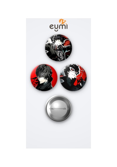 Persona 5 Oyunu Ren Amamiya 3'lü Metal Rozet Seti 58mm İğneli Buton Çanta Yaka Rozeti Çok Renkli