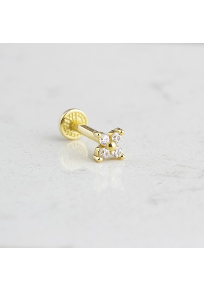 Glorria Altın Kelebek Tragus Piercing Çok Renkli
