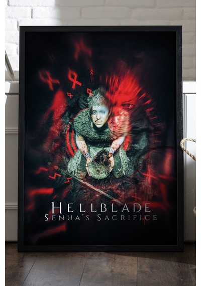 Hellblade Siyah Ahşap Çerçeveli Poster, Dekoratif Oyun Duvar Tablosu