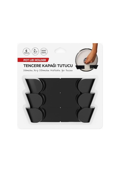 Tencere Kapağı Tutucu 3 Set 6 Parça Kendinden Yapışkanlı, Pot Lid Holder Diğer