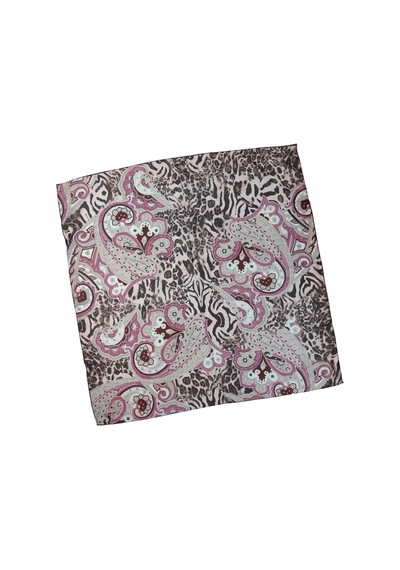 Mim Eşarp Emilya Fres Krep Leopar Desenli Eşarp 90x90 Cm Açık Bej - Pudra