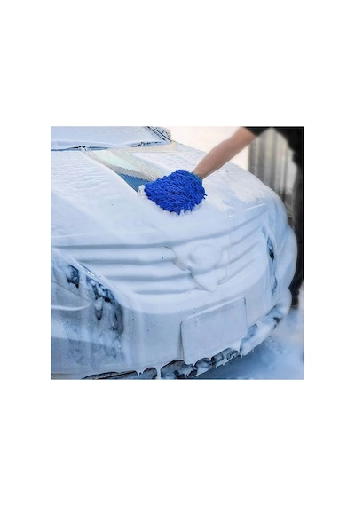 Trobus Peluş Oto Yıkama Eldiveni Süngerli Büyük Boy Çift Yüzeyli 22x19 Cm Sarı