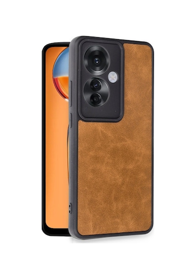 Oppo Reno 11f Uyumlu Kılıf Aras Deri Kapak - Taba