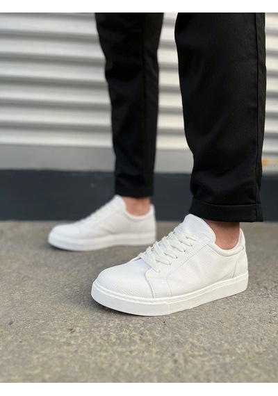 Aymood Jy165 Elite Bağcıklı Cilt Erkek Günlük Sneaker Ayakkabı Cbt - Beyaz