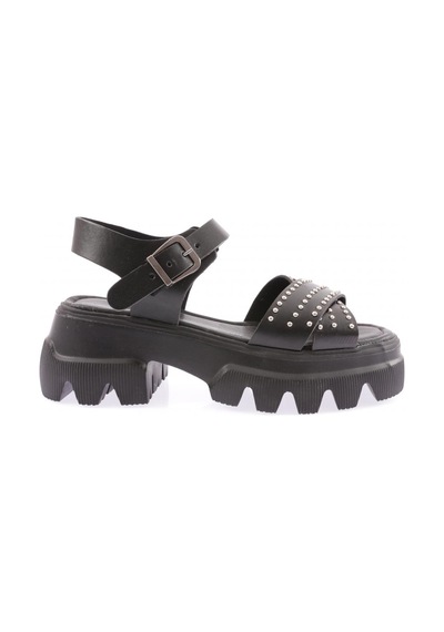 Dgn 142 Kadin Kalin Taban Çapraz Bantli Taşli Sandalet 142-207-R1534 Siyah