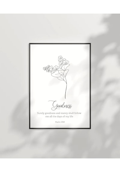 Çerçevesiz Poster Goodness Temalı Minimalist