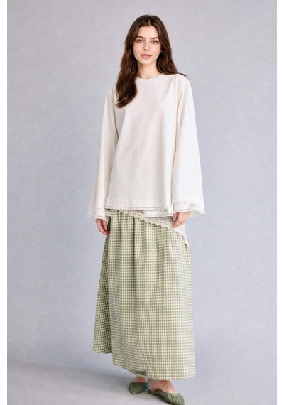 Defacto Relax Fıt Uzun Kollu Ecru Tunik H7727ax26smer105 Ekru-er105