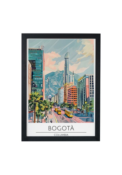 Buenos Aires Argentina Travel Poster Ahşap Çerçeveli Dekoratif Duvar Tablosu Siyah
