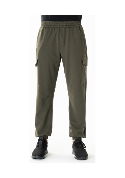 Maraton Sportswear Oversize Erkek Ribana Paça Basic Haki Eşofman Altı 22396 Haki