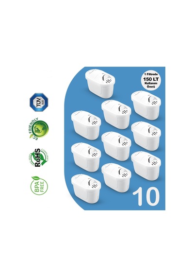 10 Adet Filtre Purepro I Su Arıtma Sürahi Filtresi I Jugg Ve Brita Maxtra+ Pro İle Uyumlu
