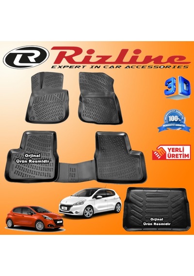 Peugeot 208 Hb 3D Paspas + Bagaj Havuzu 2012-2019 Arası Rizline N11.18354