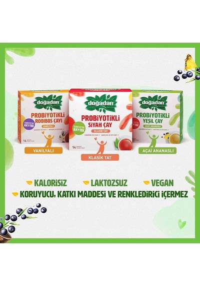 Doğadan Açai Ananaslı Probiyotikli Yeşil Çay 14'lü 23.8 G