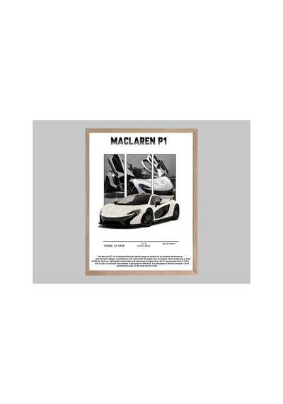Mclaren Doğal Ahşap Çerçeveli Tek Parça Dekoratif Tablo Çok Renkli - 819057321 Çok Renkli