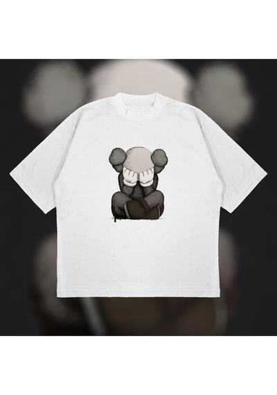 Tarzsokak Kaws Companion Unisex Pamuklu Nefes Alan Kalın Kumaşlı Beyaz