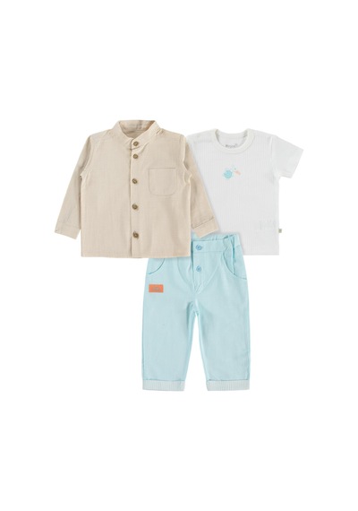 Biorganik Biorganic Sea Friends 3 Parça 9-24 Ay Takım - Ekru