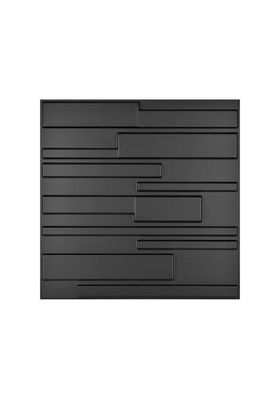 A10032bk Dekoratif Pvc Duvar Panelleri, 32 Ayak Kare, 3d Dikdörtgen 3-siyah, Sq Ft