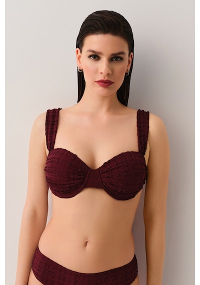 Suwen Nora Balenli Bikini Üst Sb25660080080 Mürdüm