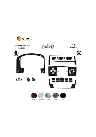 Meriç® Otokar Sultan S Ön Torpido Kaplama 46 Parça 2012-2014 (530158336)