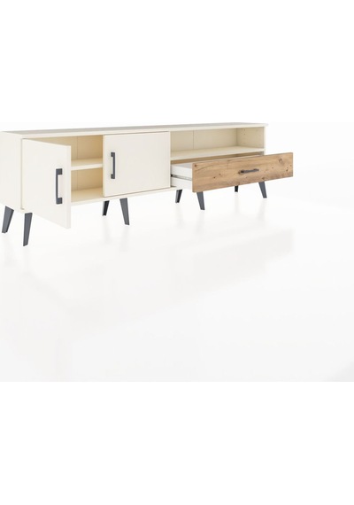 Arges Tv Ünitesi 2 Raflı Tek Çekmeceli 2 Kapaklı 176x30x51 Aytaşı-aytaşı/çam Aytası/atlas Çam