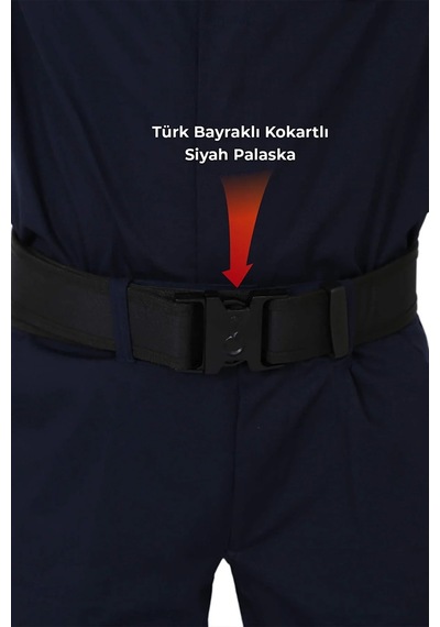 Siyah Jandarma Asayiş Kokartlı Palaska - Siyah Bayraklı Asayiş Ke Siyah