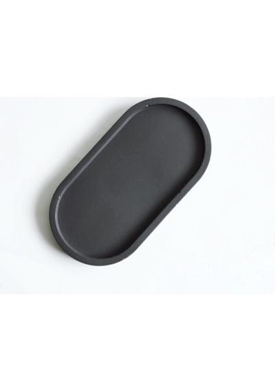 Dekoratif Oval Beton Sunum Tabak Takı Tabağı Mum Tabağı Organizer