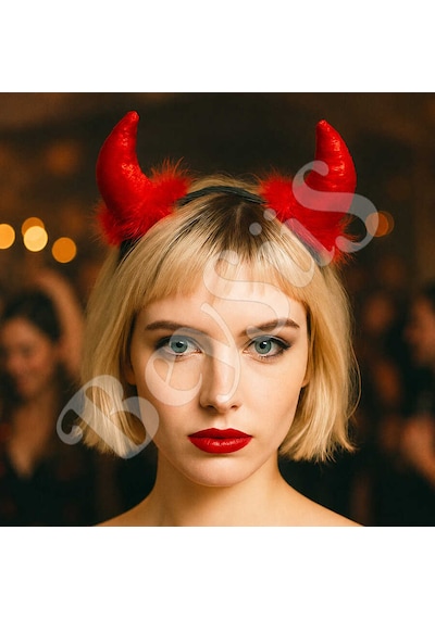 Beysüs Cadılar Bayramı Halloween Tac Boynuz Kırmızı Tüm Yaşlar 73646076