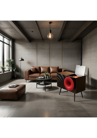 Fennessy Kresling İ7s Kırmızı Bluetooth Hoparlörlü 100w Hi-fi Pikap, Plakçalar