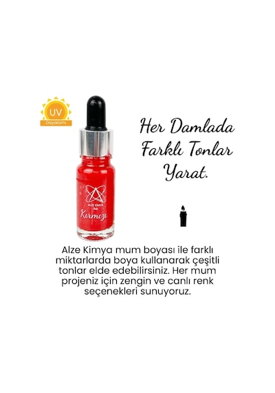 Mat Kırmızı Sıvı Mum Boyası 30 Ml