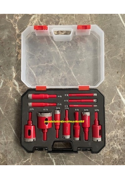 Dmr Elmas Karot Ucu Granit Delme Ucu Mermer Delme Ucu Elmas Delici 6-35mm 12pcs Matkap Ucu