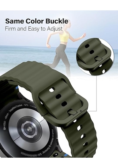 Samsung Galaxy Uyumlu Watch 4 5 6 7 Fe 40 40 44 Classic 42 43 46 47 Mm Kordon Dekoratif Örgü Çizgili Spor Silikon Kayış
