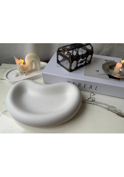 Oval Görünümlü Taş Tozu Dekoratif Tabak/kase