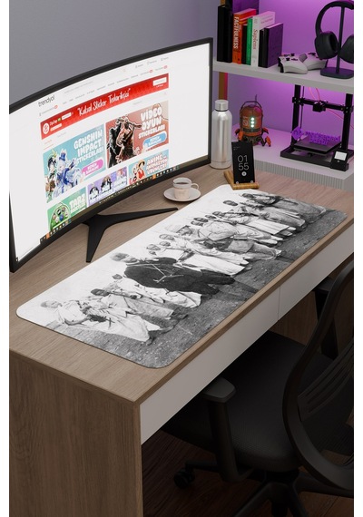 Mustafa Kemal Atatürk V4 90x40 Xxl Gaming Kauçuk Kaymaz Taban Mouse Pad Fare Altlığı