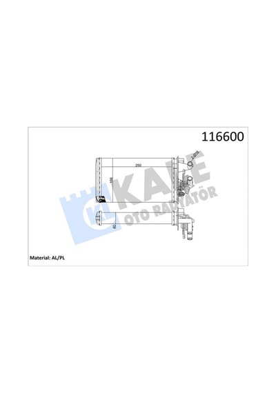 Kalorifer - 387 - Radyatörü Fıat Tempra, Tıpo 1.6 16v Sxa, Alfa 145 1995-2001, 146 1994-2001, - Almparca - 155 1992-199