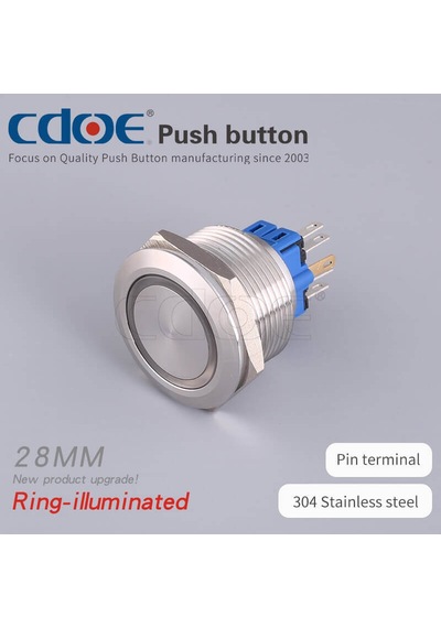 Diyotlab 28mm Metal Buton Paslanmaz/çelik Ip65