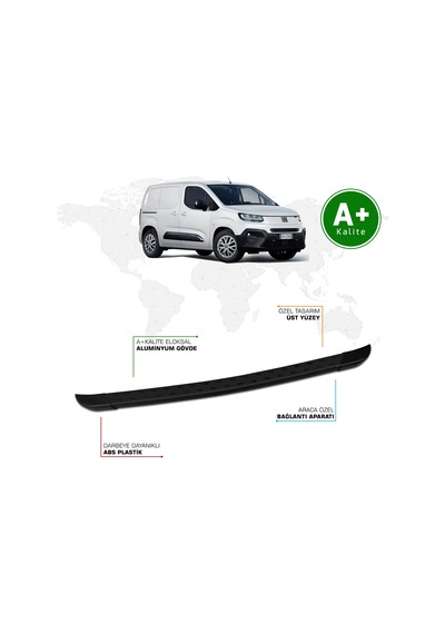 Fiat Doblo Panelvan Arka Basamak Uzun Şasi 2024 Model Ve Sonrası Trimline Siyah