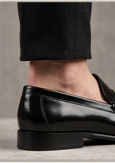 Crc Ayakkabı %100 Hakiki Deri Rugan Erkek Loafer - El İşçiliği Premium Klasik Ayakkabı - Burgundy Patent Siyah